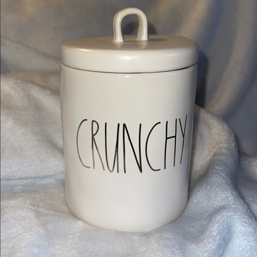 Loop Top Rae Dunn Ceramic Canister “Crunchy”